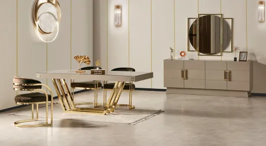 Product img 1, Pier Metal Ayaklı Modern Yemek Odası Takımı